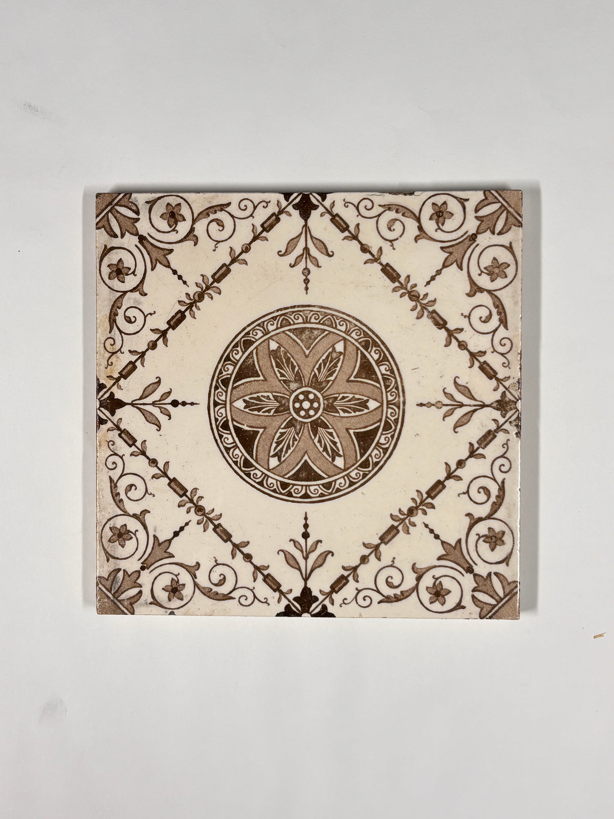 Floral Victorian Style Tiles Set of 8