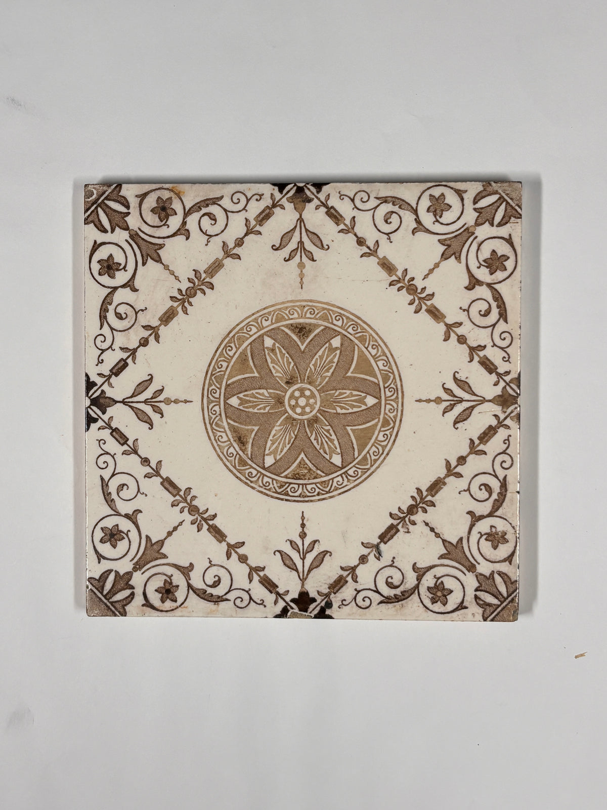 Floral Victorian Style Tiles Set of 8