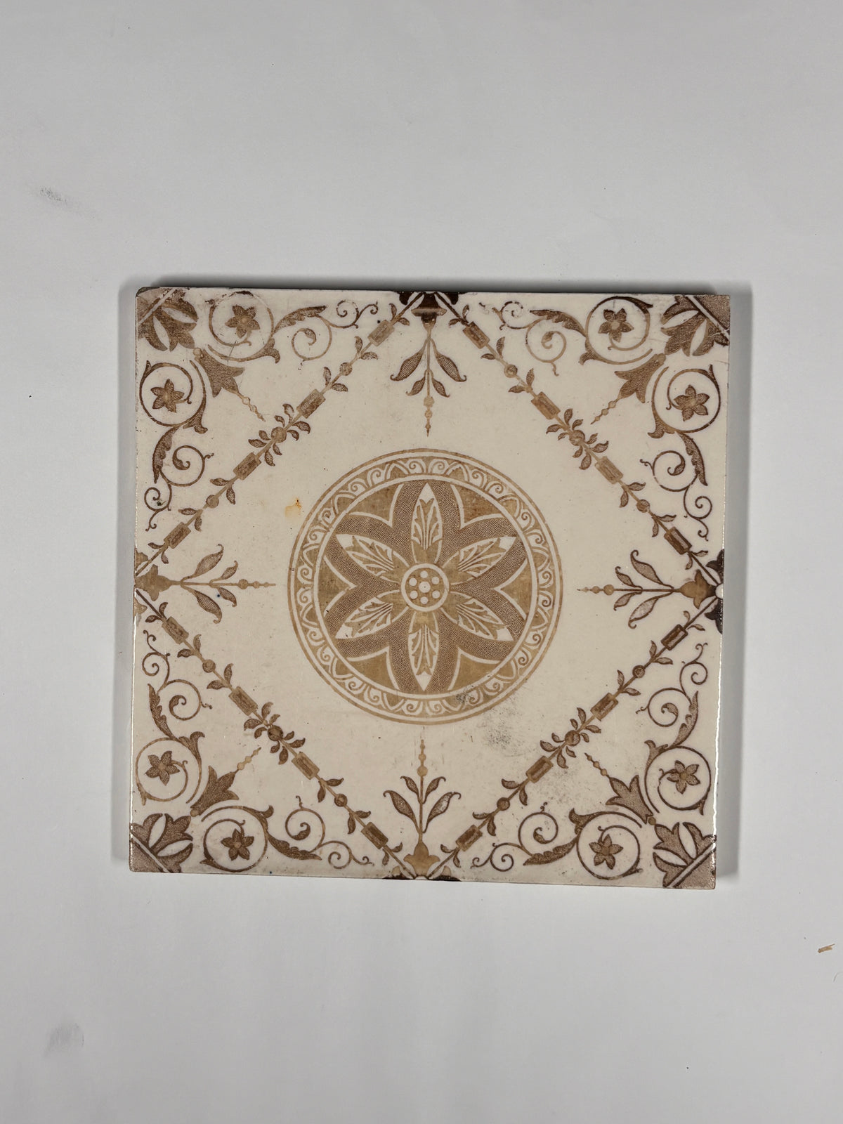 Floral Victorian Style Tiles Set of 8