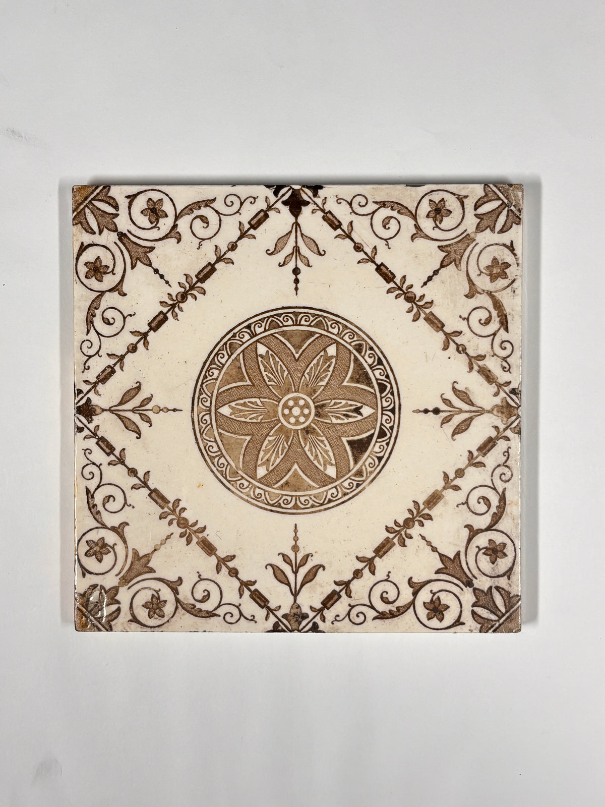 Floral Victorian Style Tiles Set of 8