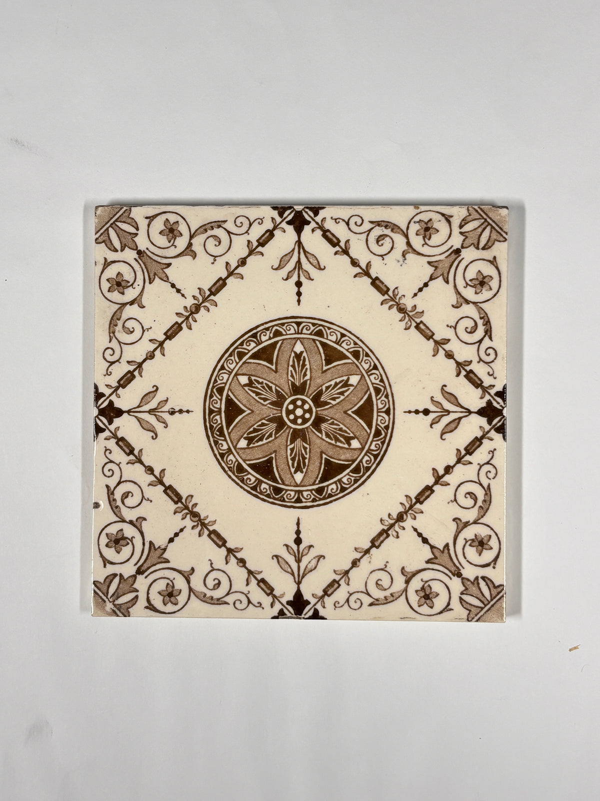 Floral Victorian Style Tiles Set of 8