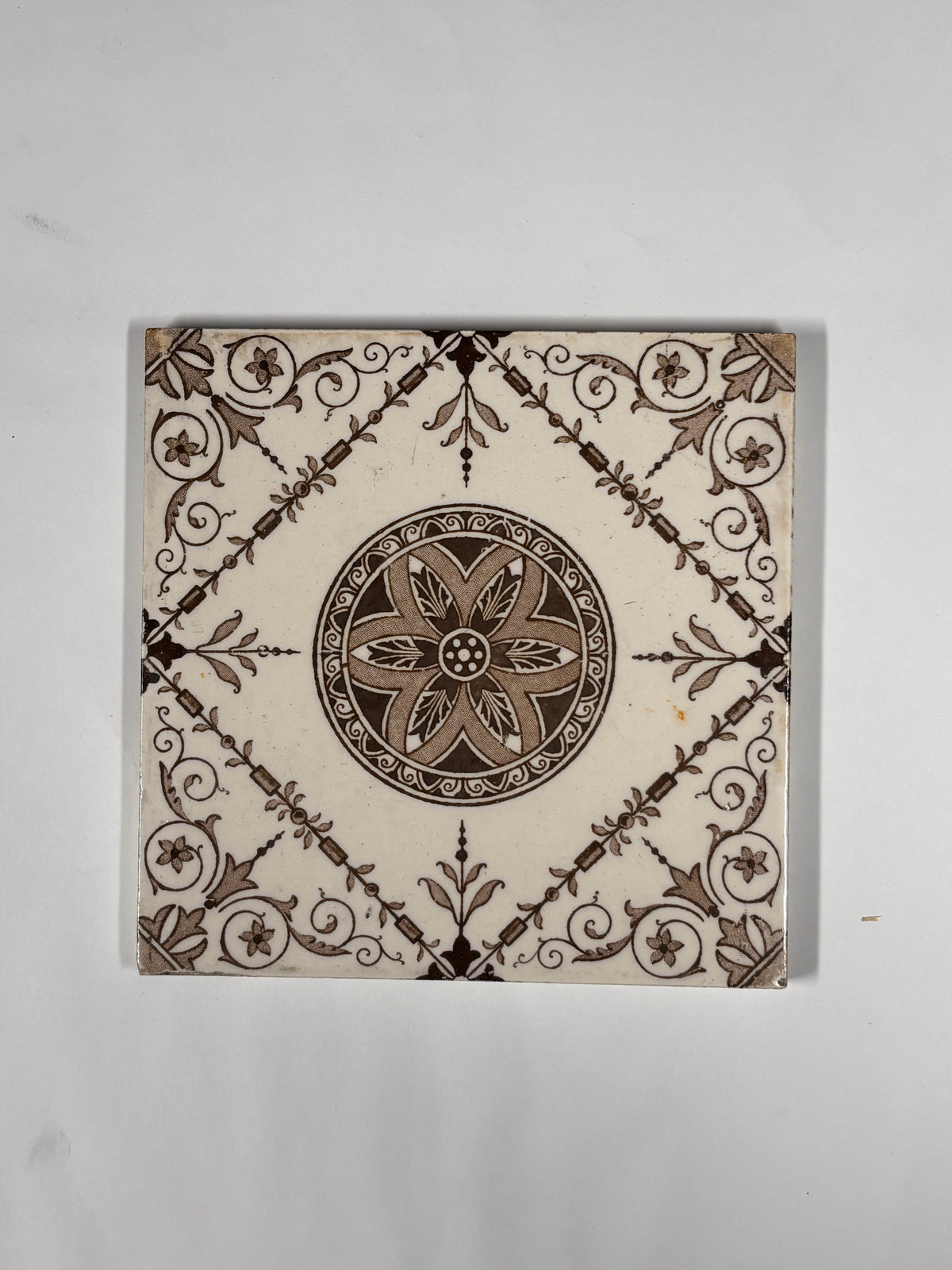 Floral Victorian Style Tiles Set of 8