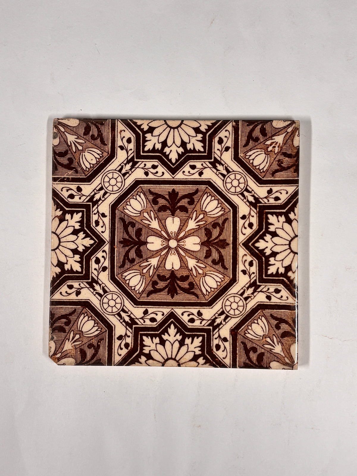 Heritage Geometric Ceramic Tiles Set of 4