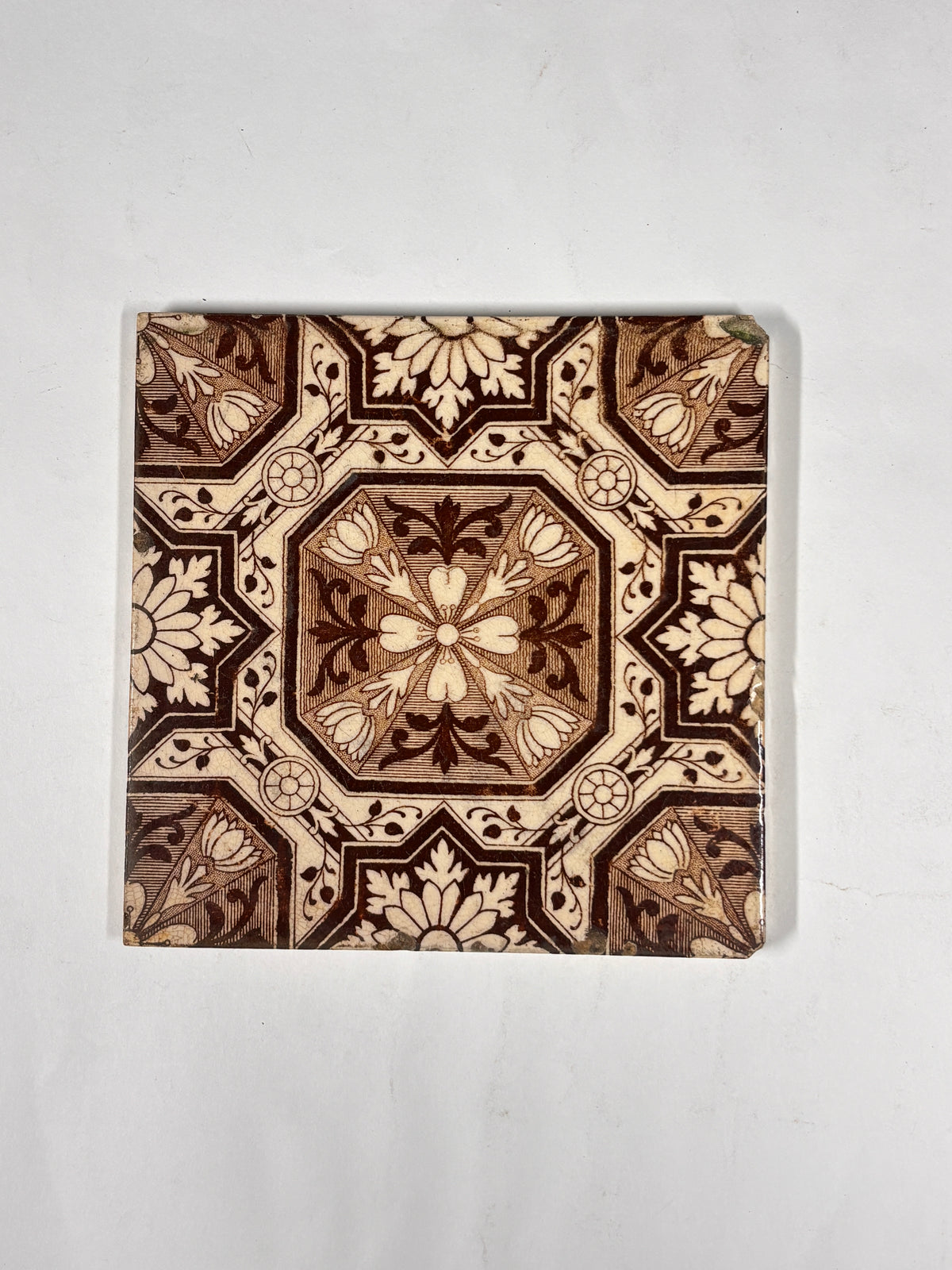 Heritage Geometric Ceramic Tiles Set of 4