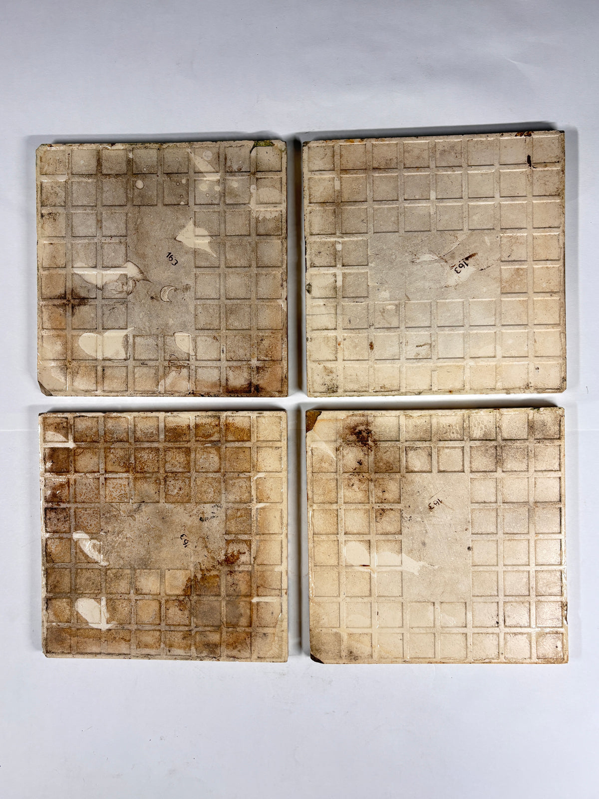 Heritage Geometric Ceramic Tiles Set of 4