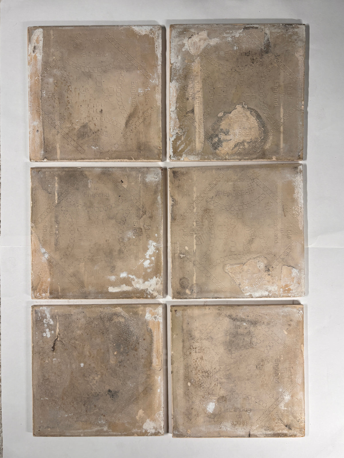 Blue & White Botanical Ceramic Tiles Set of 6