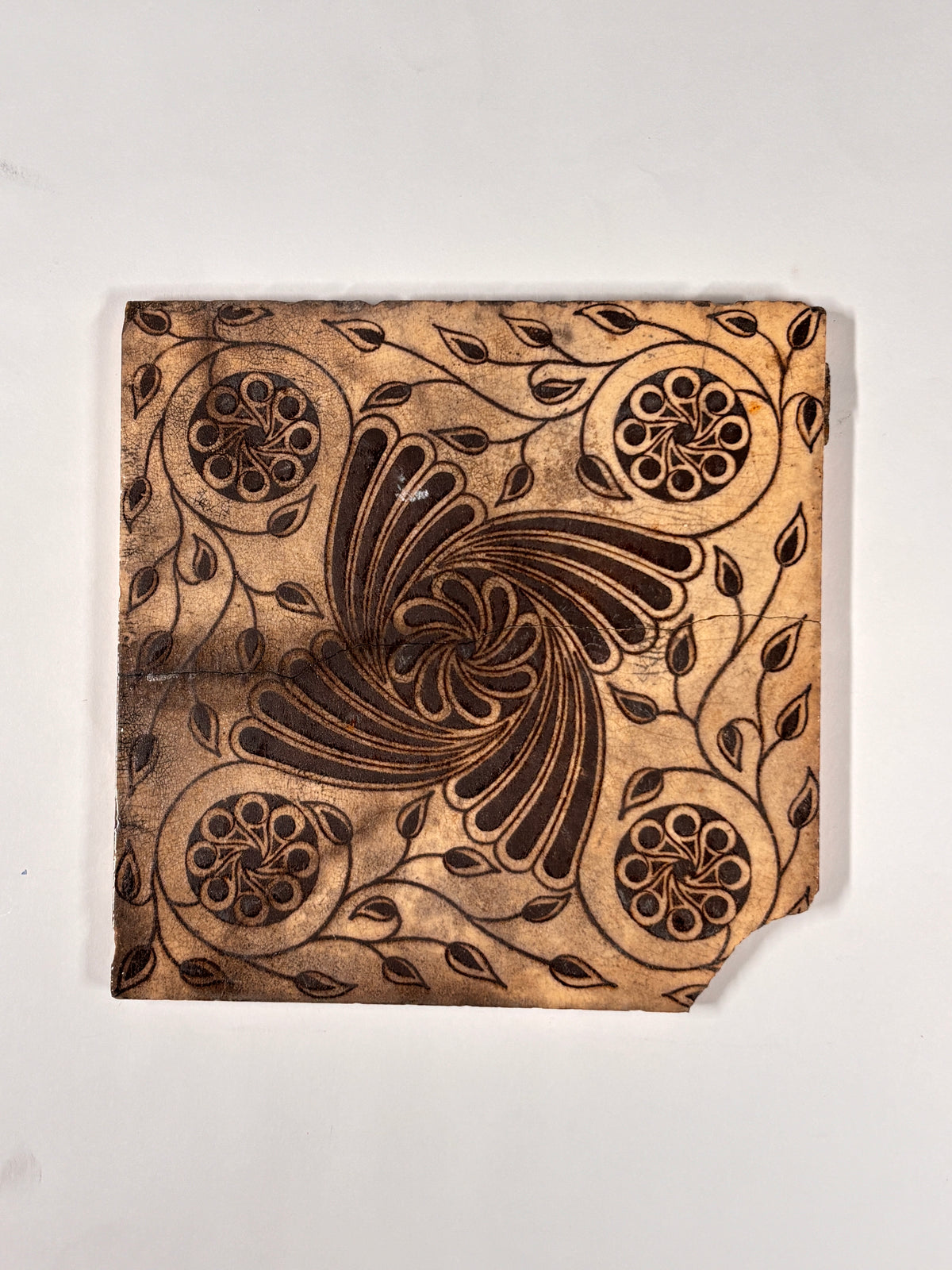 Art Nouveau Swirl Decorative Tile Set of 3