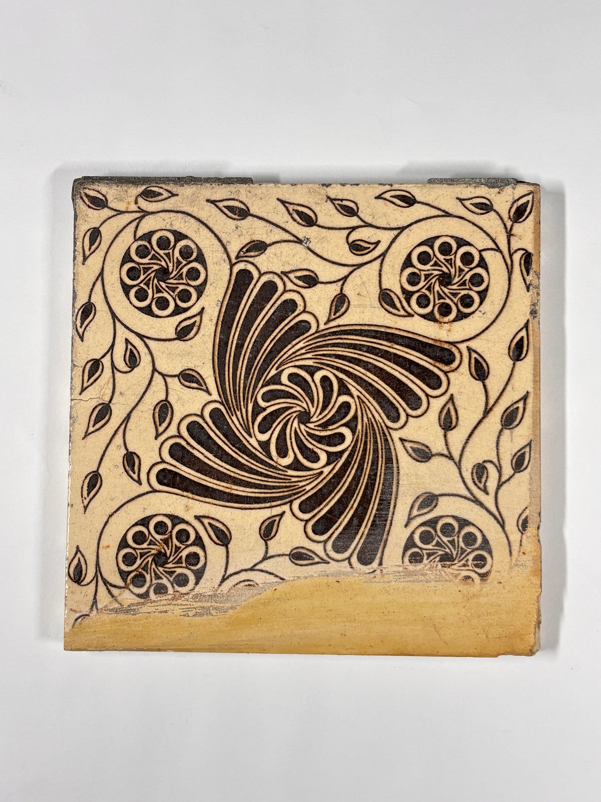 Art Nouveau Swirl Decorative Tile Set of 3