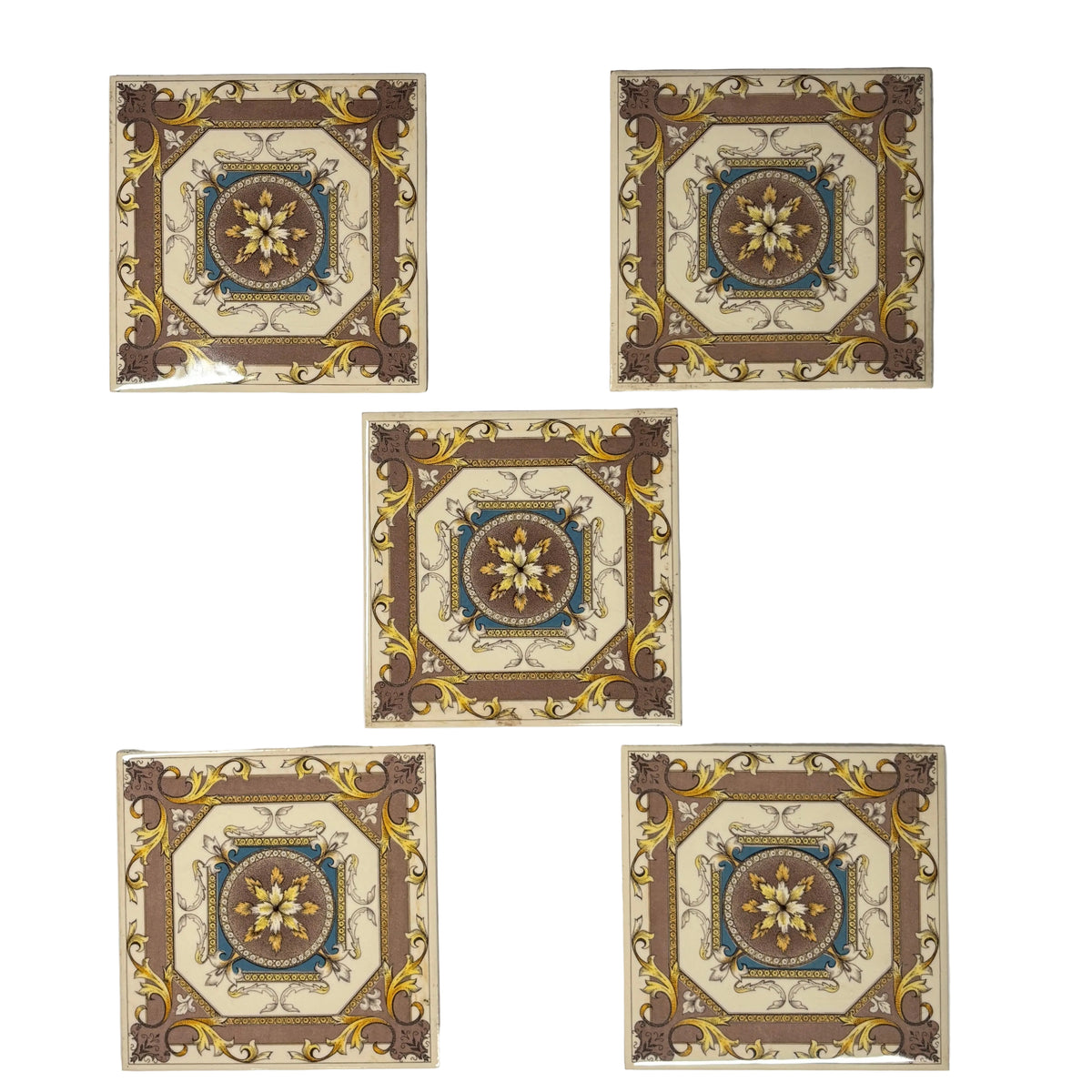 Baroque- style Decorative Tiles Set of 5