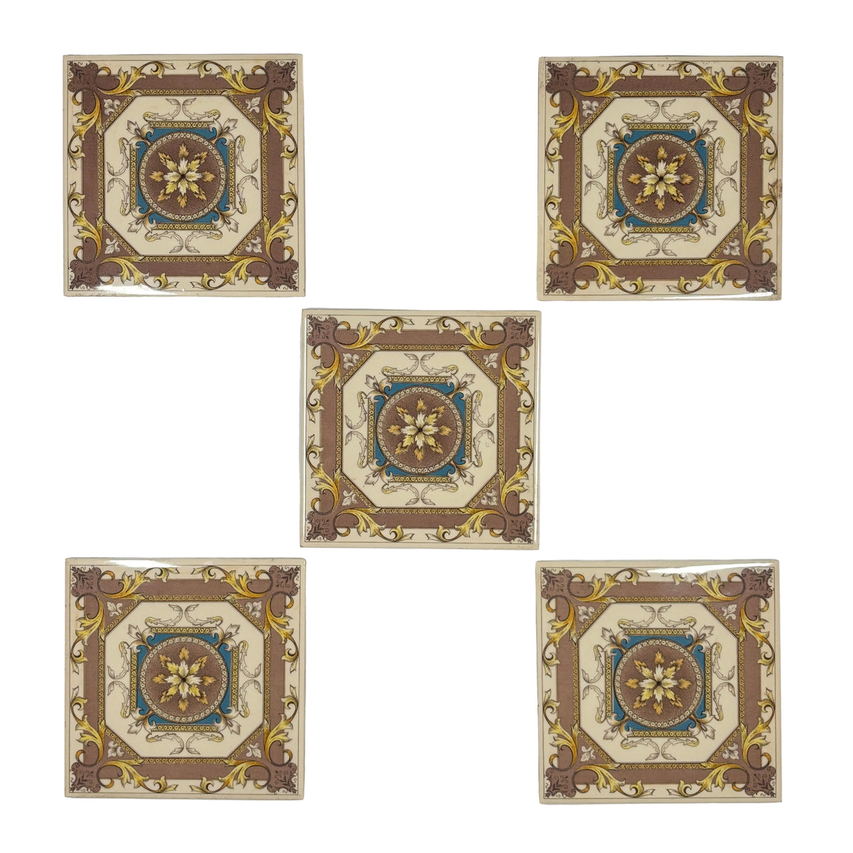 Baroque- style Decorative Tiles Set of 5 | The Architectural Forum