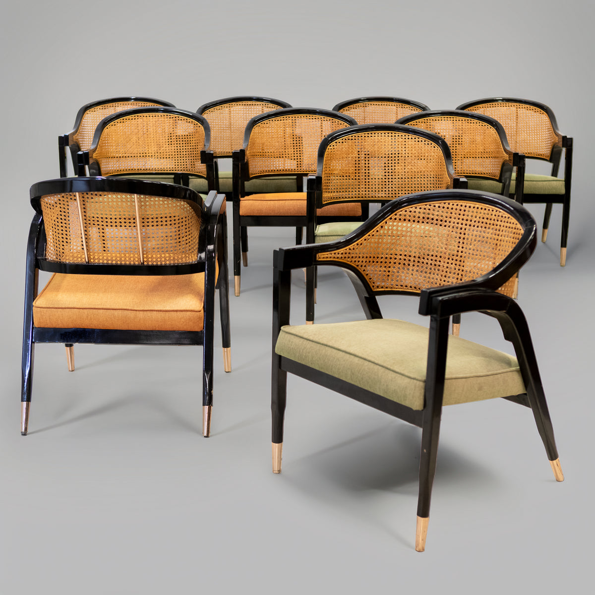 Reclaimed Set of 10 Mid Century Inspired Dining Chairs | Edward Wormley | The Architectural Forum
