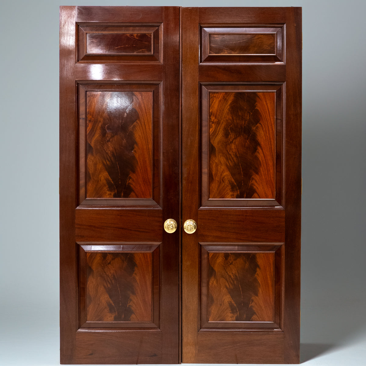 Reclaimed Large Flame Mahogany Double Doors