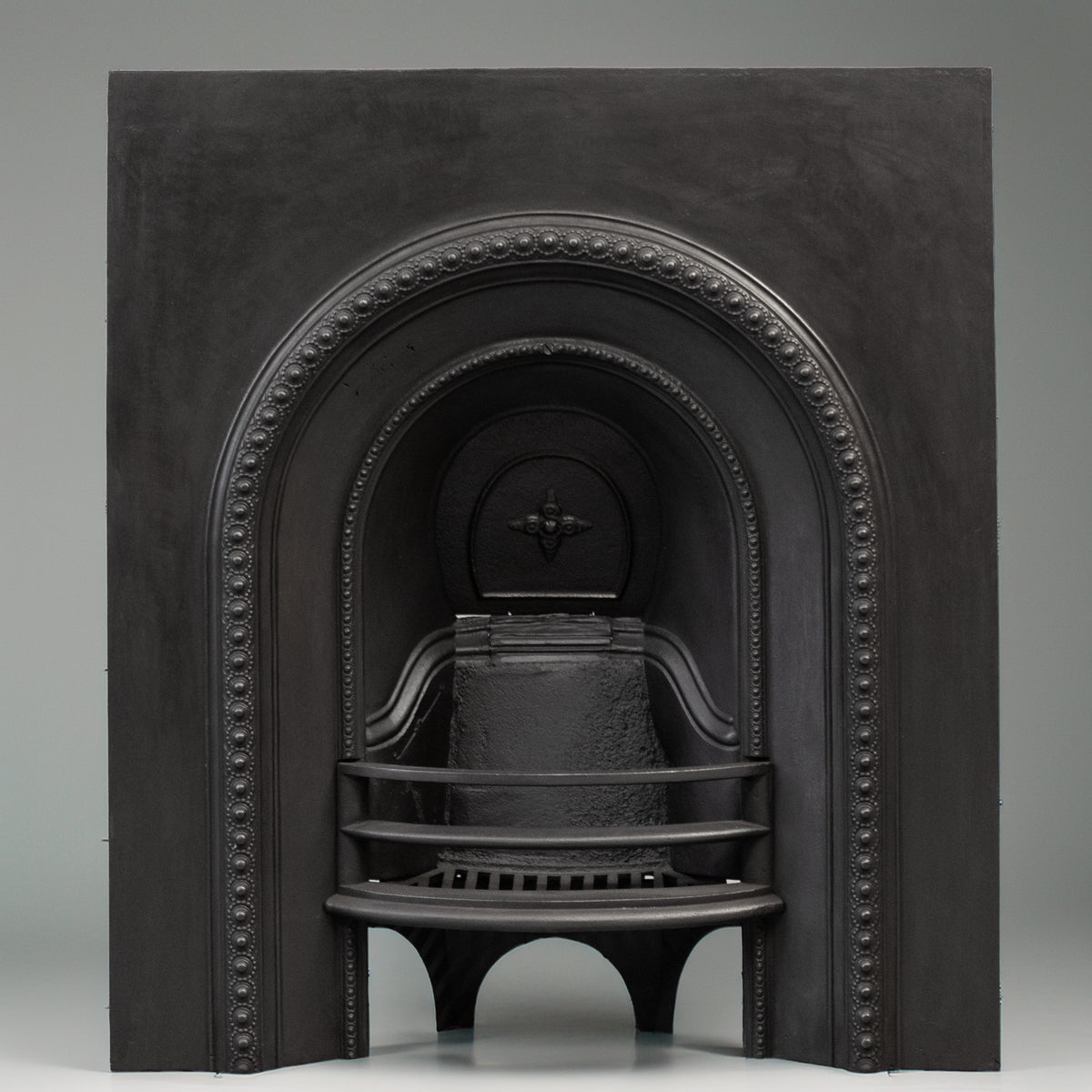 Antique Victorian Cast Iron Arched Fireplace Insert