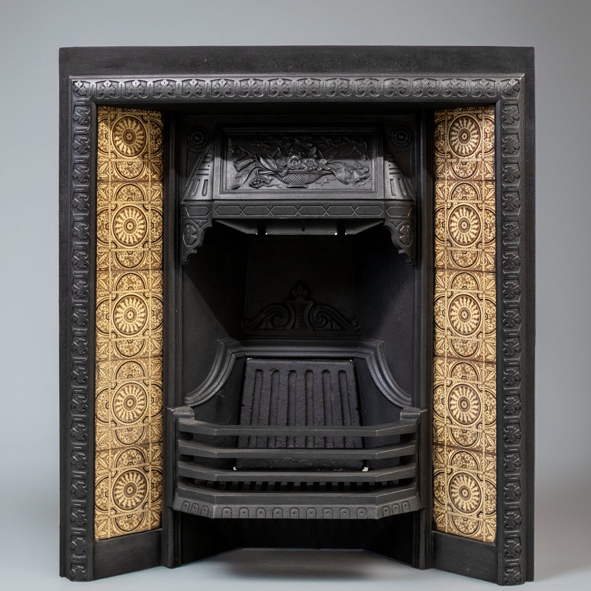 Antique Victorian Tiled Fireplace Insert | Pair Available