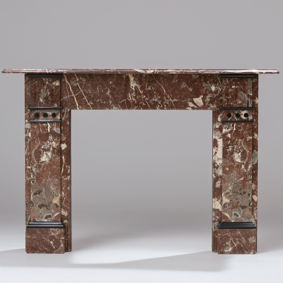 Large Antique Rouge Royal Marble Fireplace Surround
