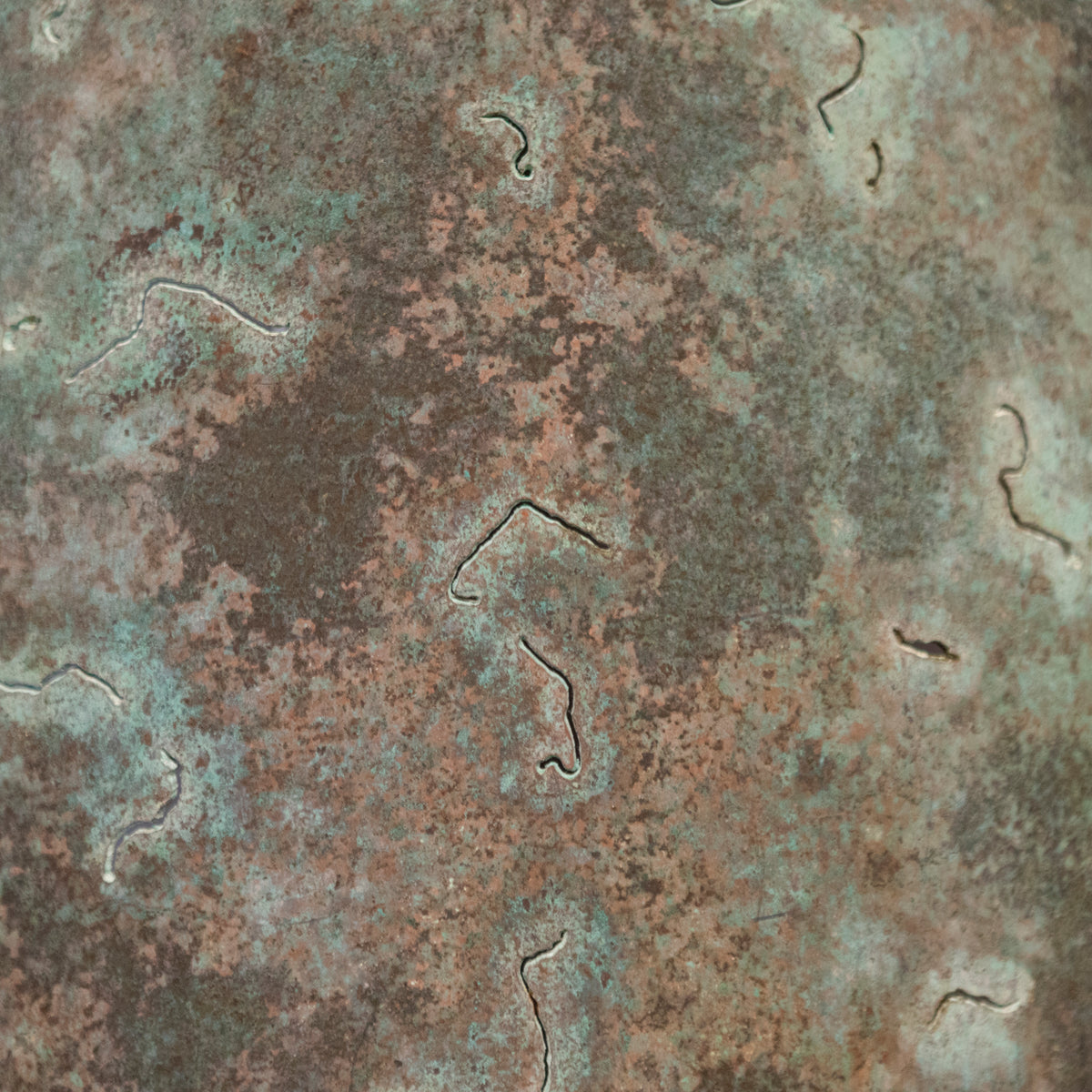 Large Reclaimed Sculptural Copper Pillar Lights with Cut-Outs | 4 Available | The Architectural Forum