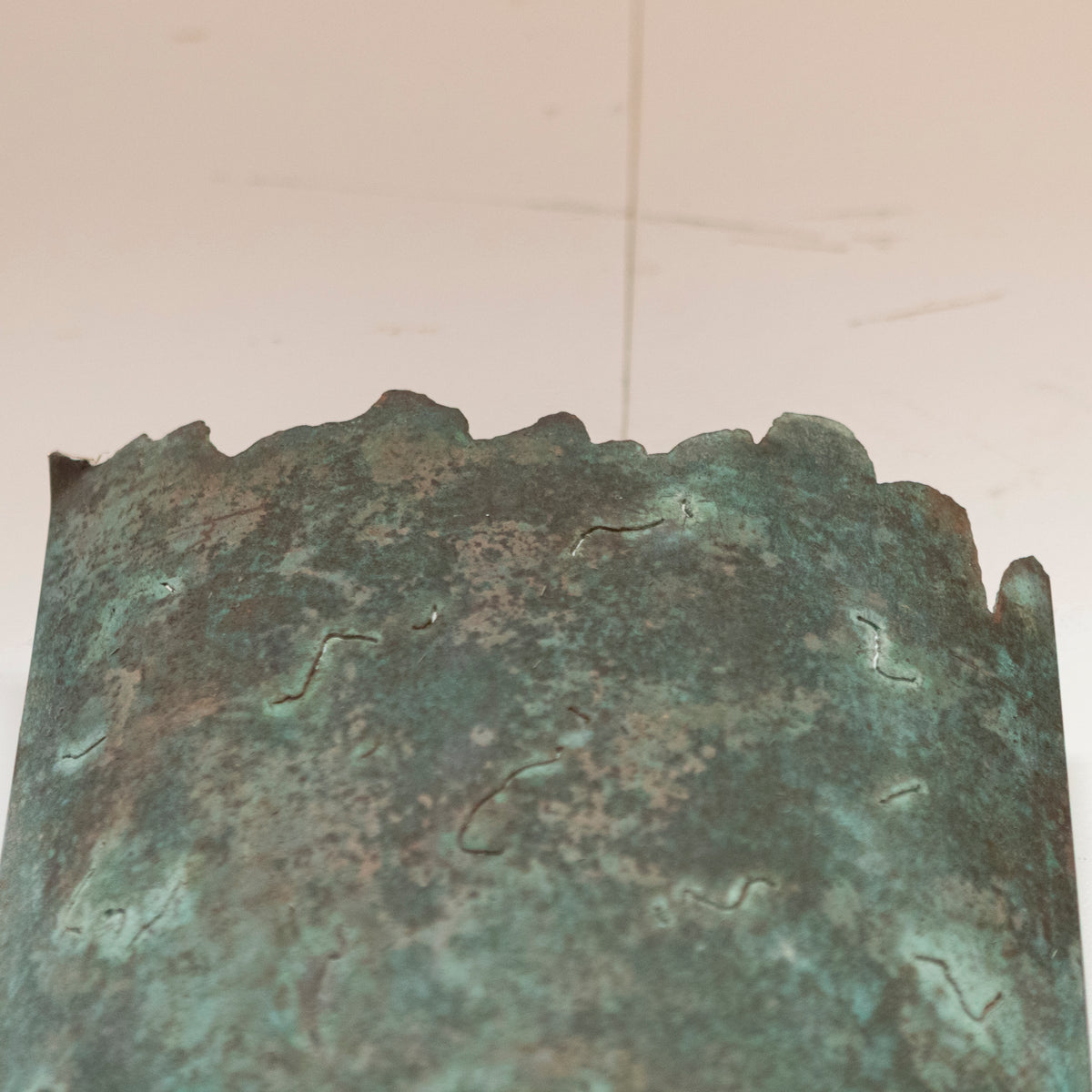 Large Reclaimed Sculptural Copper Pillar Lights with Cut-Outs | 4 Available | The Architectural Forum