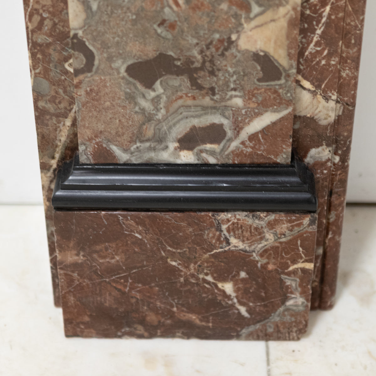Large Antique Rouge Royal Marble Fireplace Surround