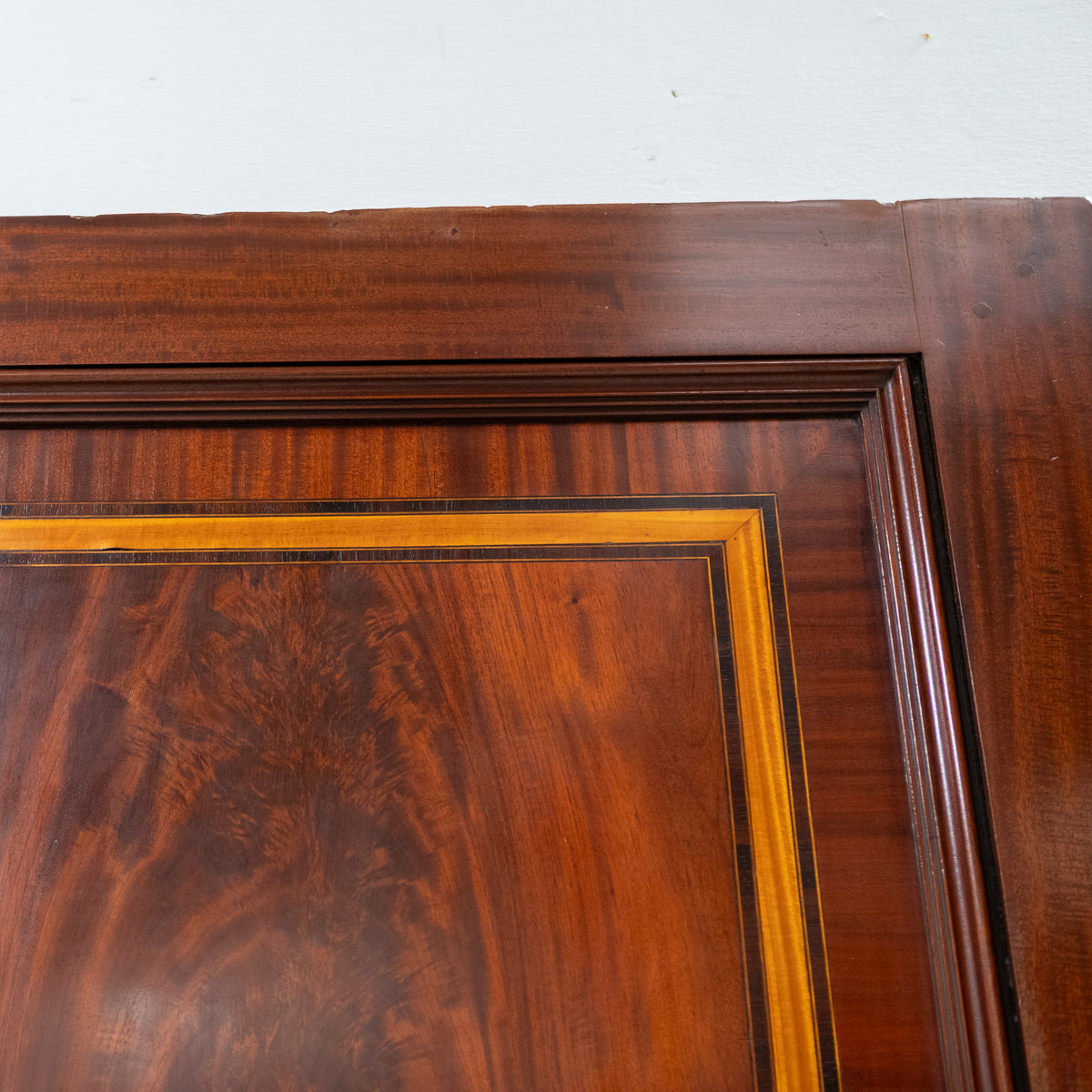 Antique Large Flame Mahogany Inlaid Double Doors