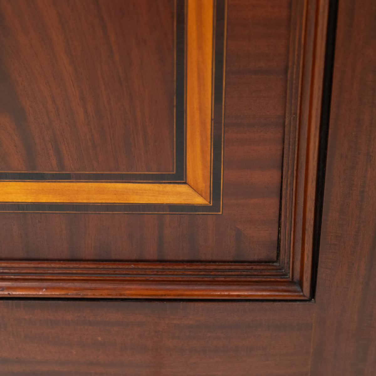 Antique Large Flame Mahogany Inlaid Double Doors
