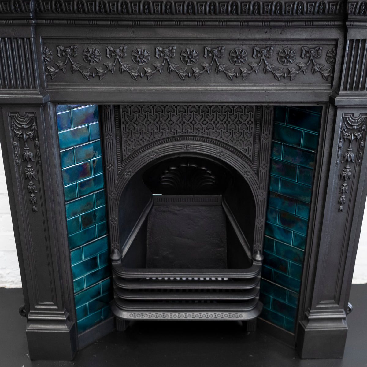 Antique Cast Iron Tiled Combination Fireplace with Tiles | The Architectural Forum