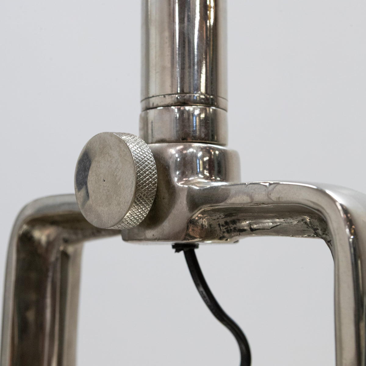 Large Mid-Century Chrome Industrial Pendant Lights | Pair Available | The Architectural Forum