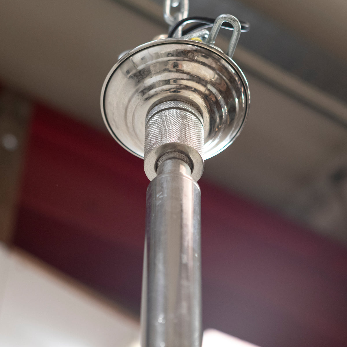 Large Mid-Century Chrome Industrial Pendant Lights | Pair Available | The Architectural Forum