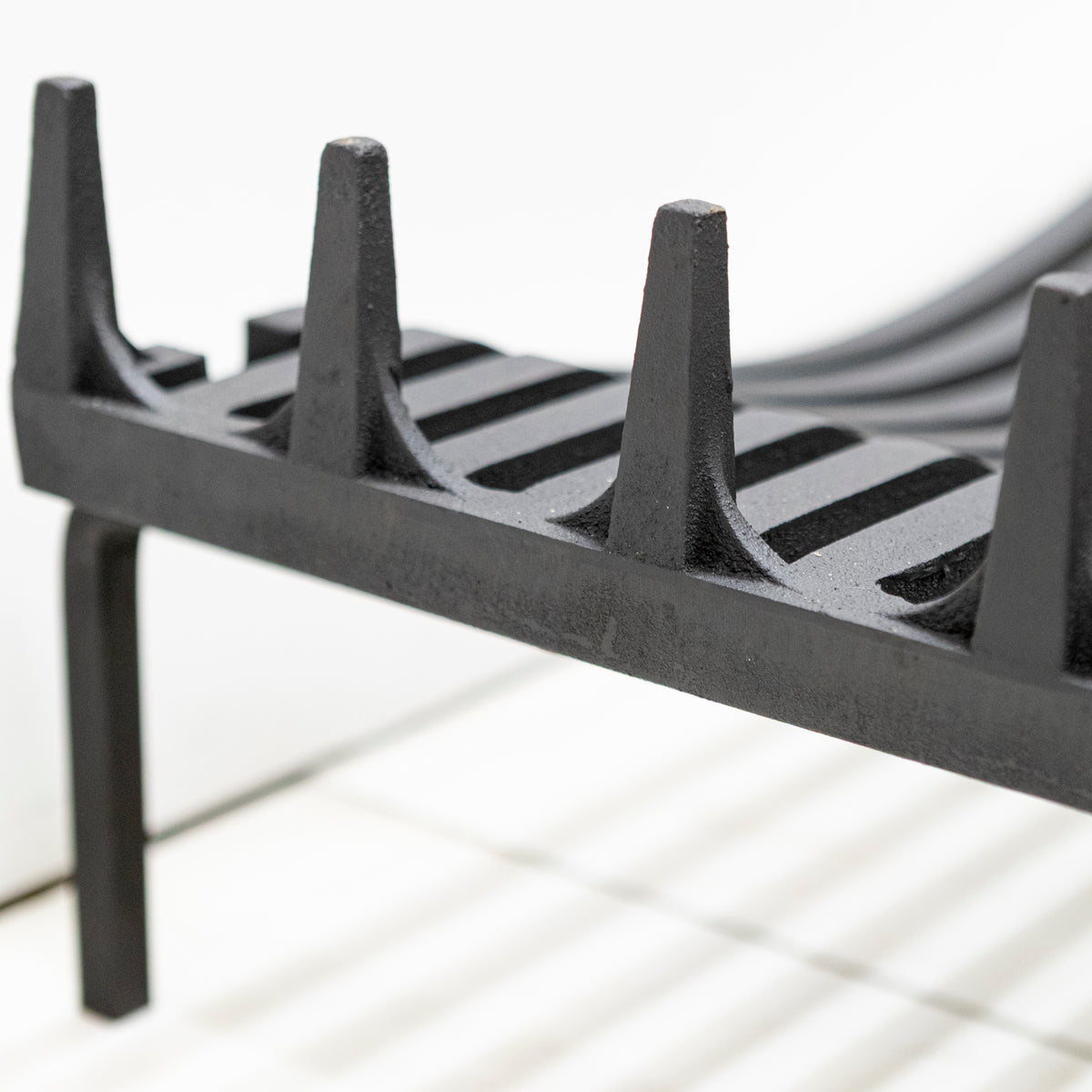 Antique Iron Swans Nest Fire Dogs & Basket Set