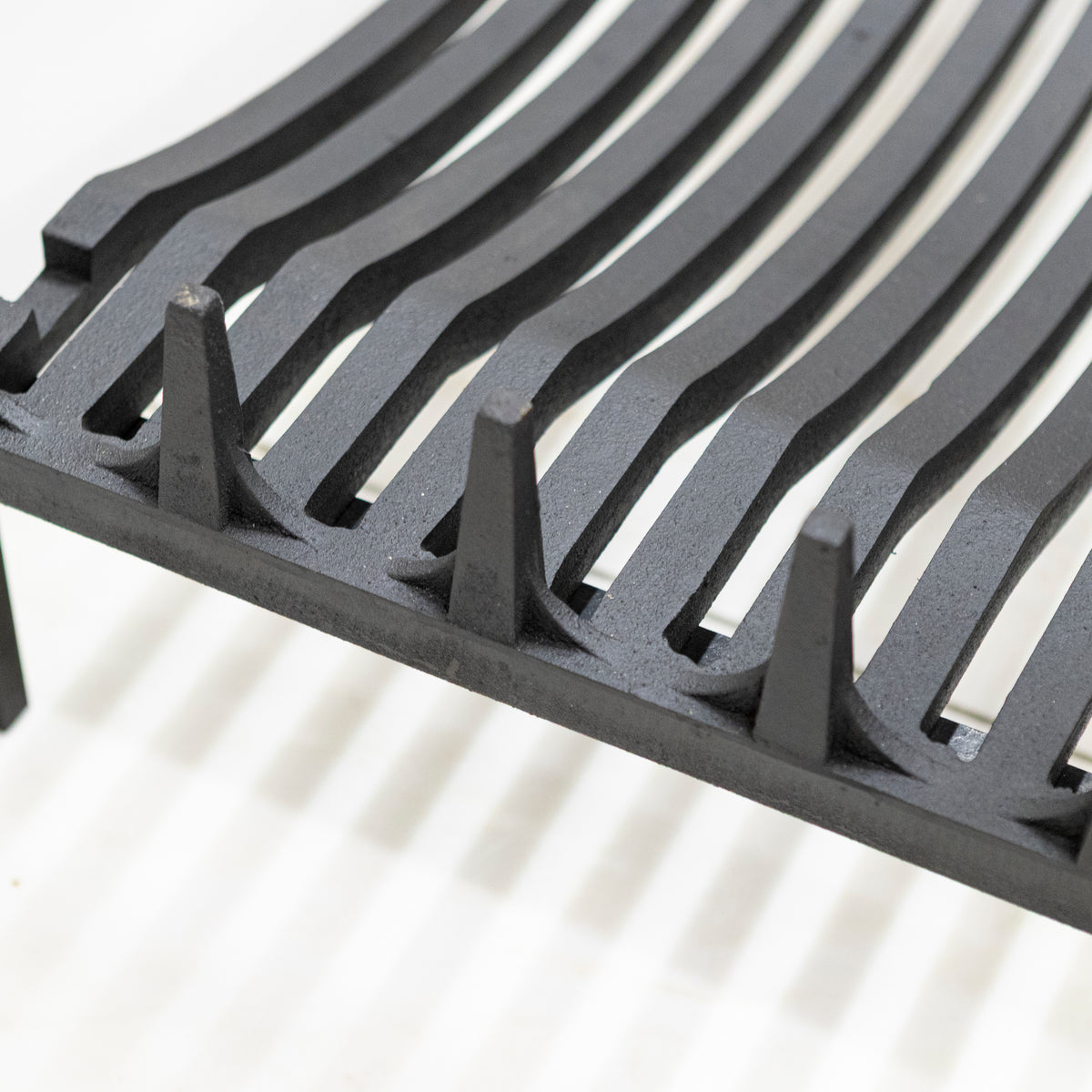 Antique Iron Swans Nest Fire Dogs & Basket Set