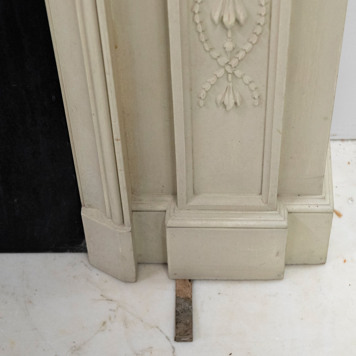 Large Reclaimed Regency Style Wooden Surround with Slate Slips