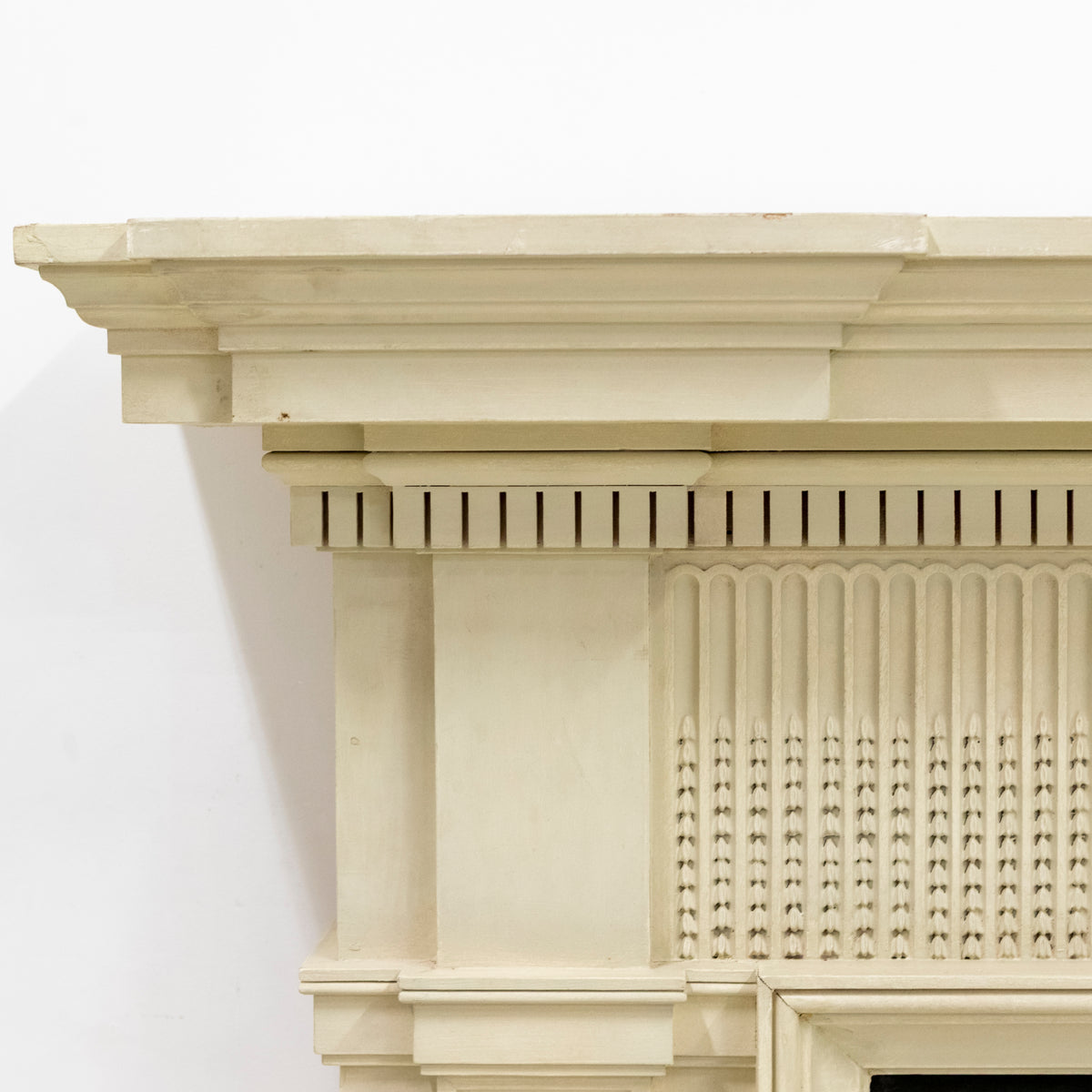 Large Reclaimed Regency Style Wooden Surround with Slate Slips