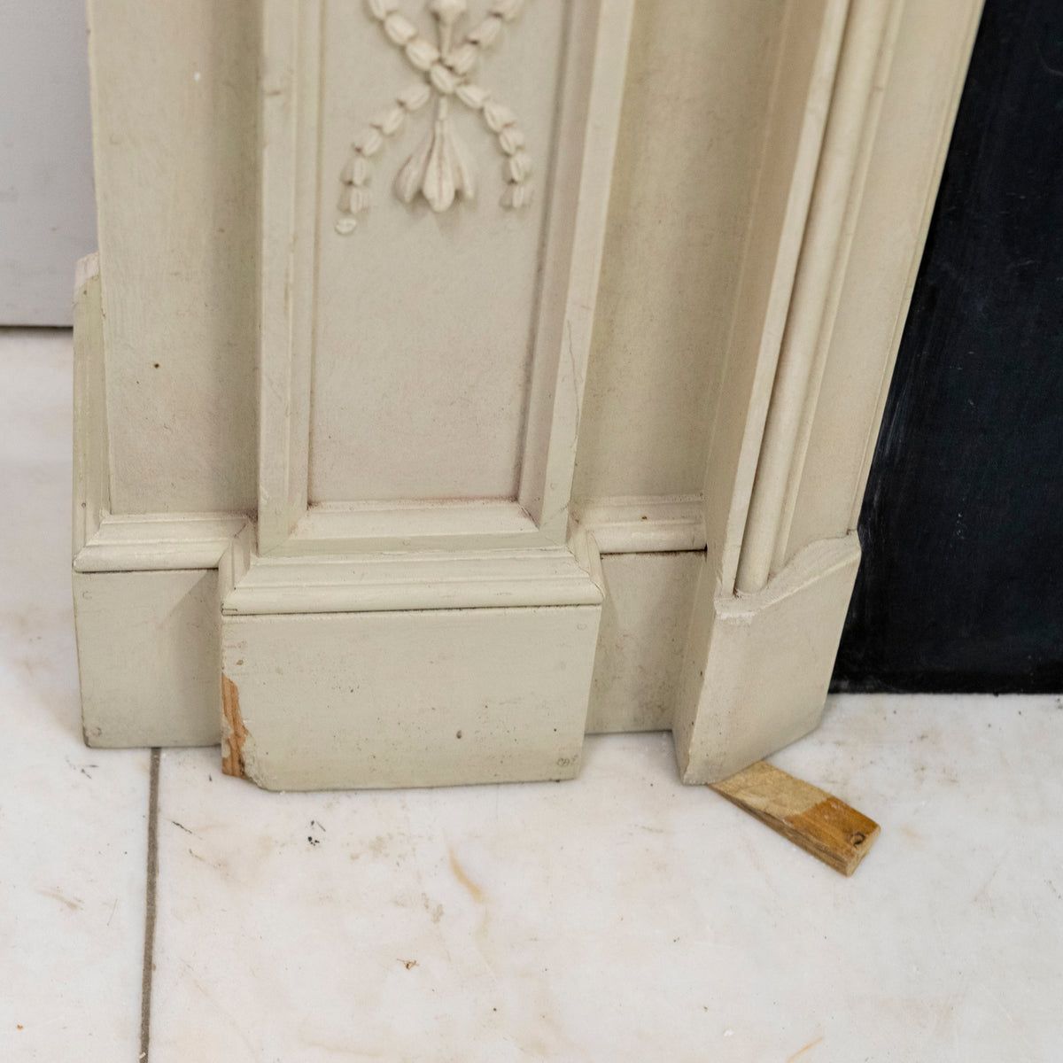 Large Reclaimed Regency Style Wooden Surround with Slate Slips