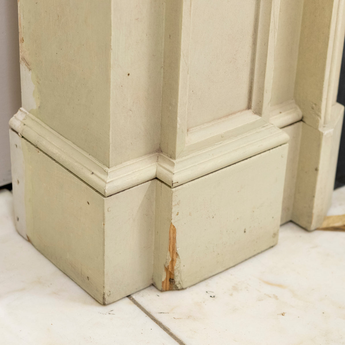 Large Reclaimed Regency Style Wooden Surround with Slate Slips