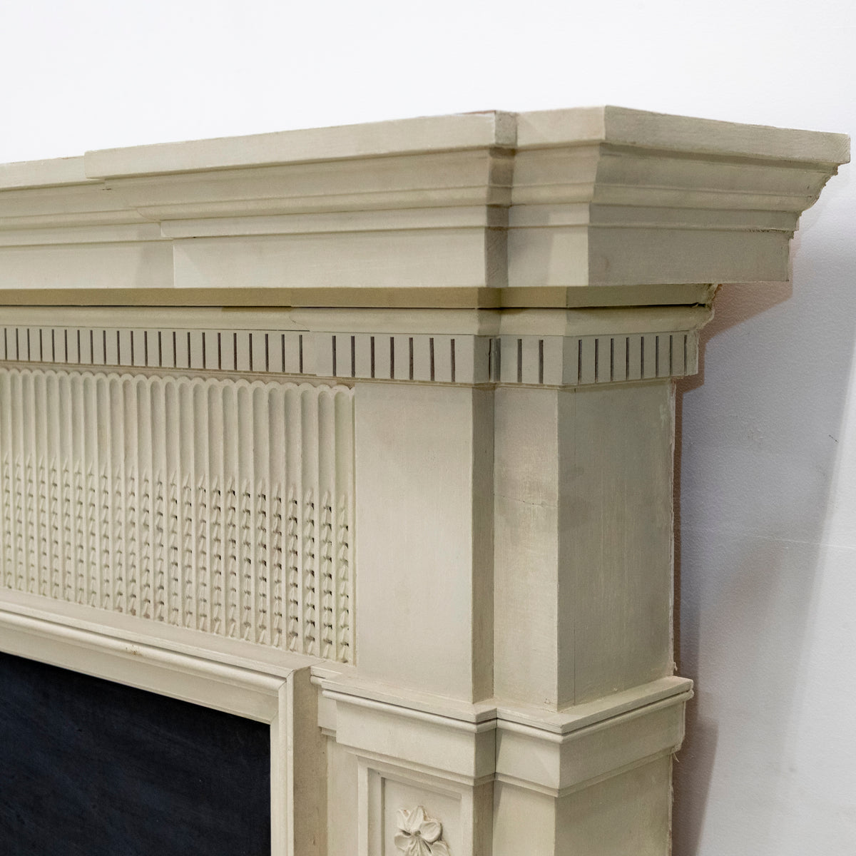 Large Reclaimed Regency Style Wooden Surround with Slate Slips