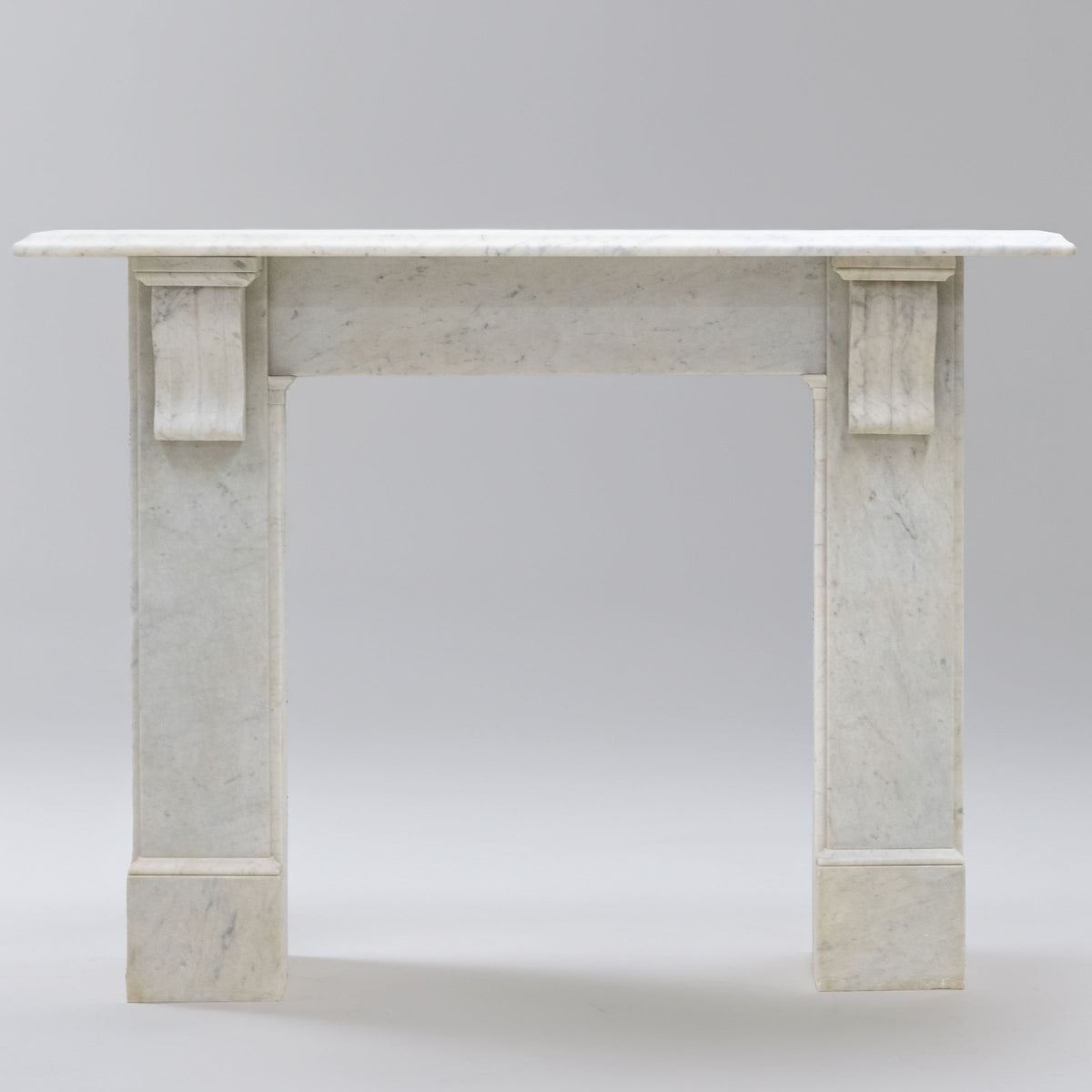 Antique Carrara Marble Fireplace Surround with Corbels | The Architectural Forum