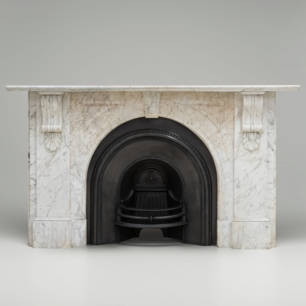 Large Antique Victorian Carrara Marble Arched Chimneypiece | The Architectural Forum