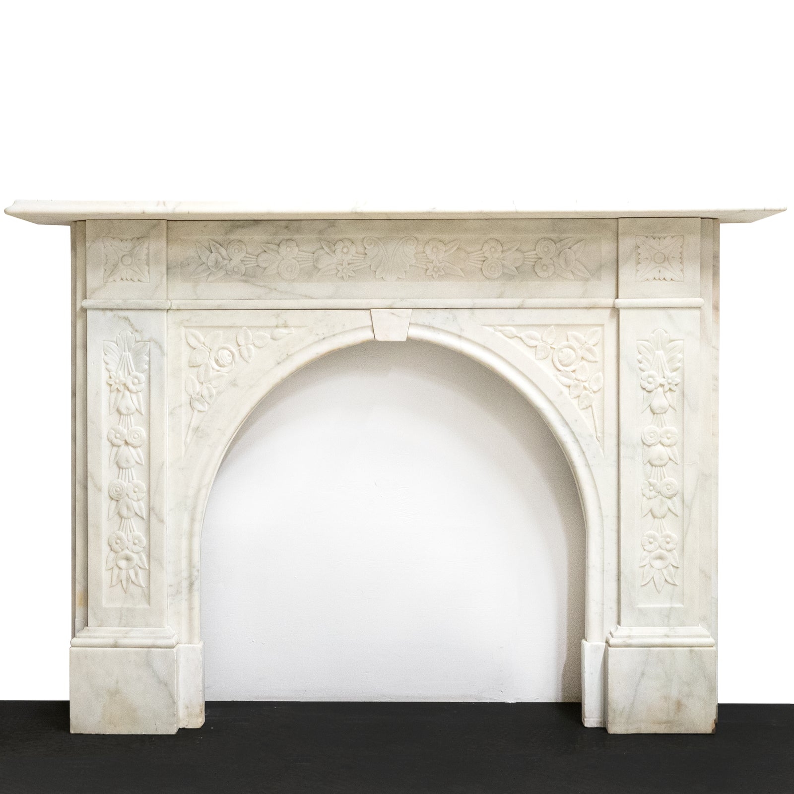 Antique Victorian Carved Statuary Marble Arched Chimneypiece | The Architectural Forum