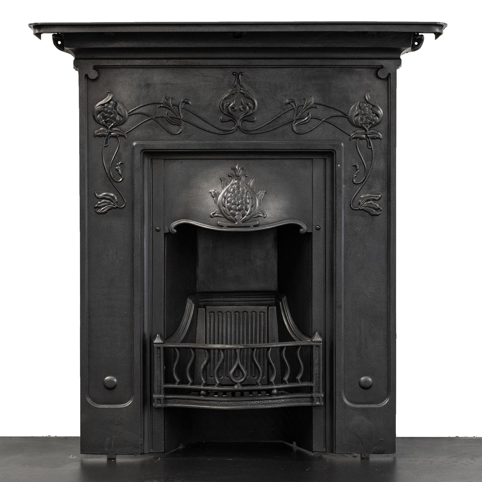 Antique Art Nouveau Cast Iron Combination Fireplace | The Architectural Forum