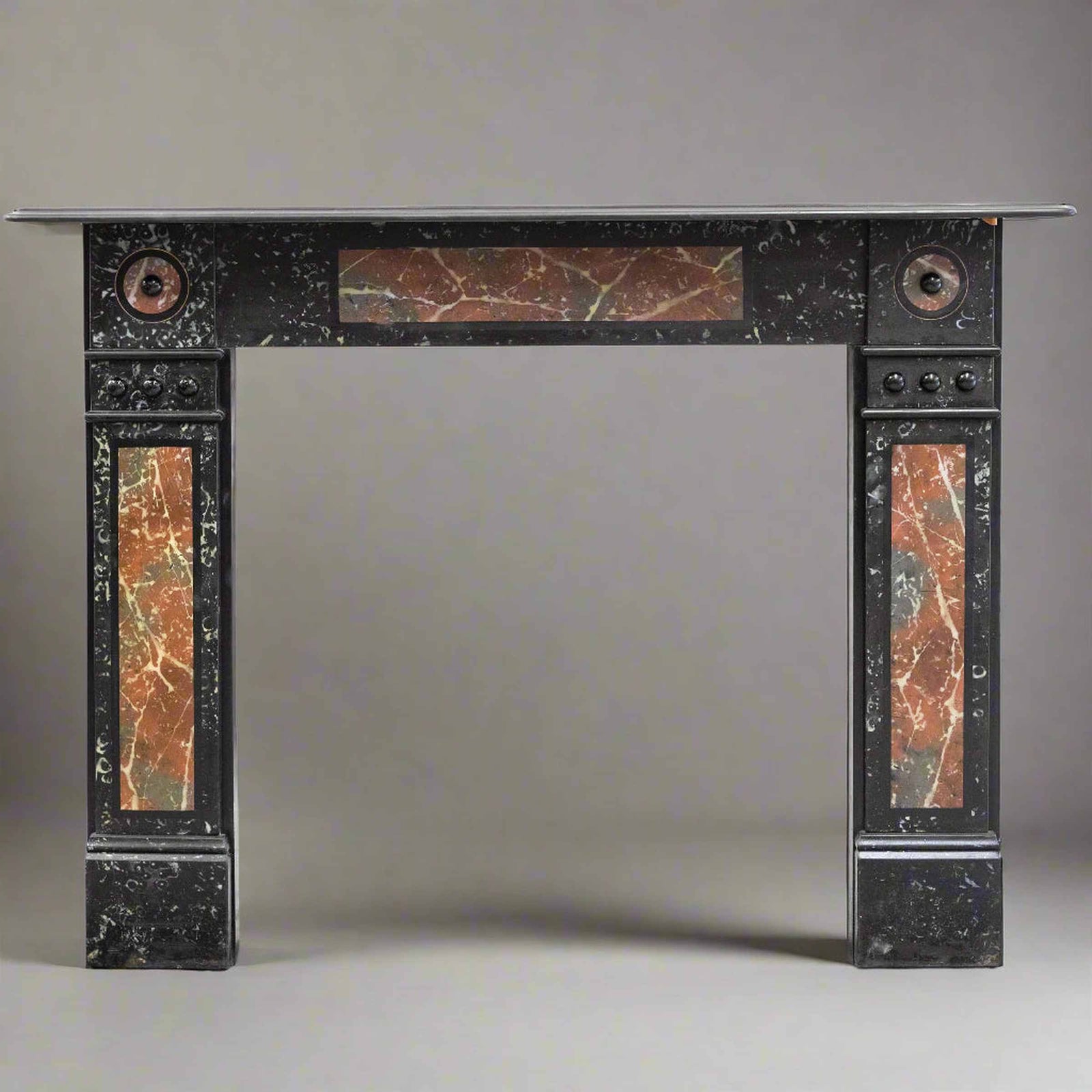 Antique Victorian "Marbelised" Slate Fireplace Surround With Roundels | The Architectural Forum