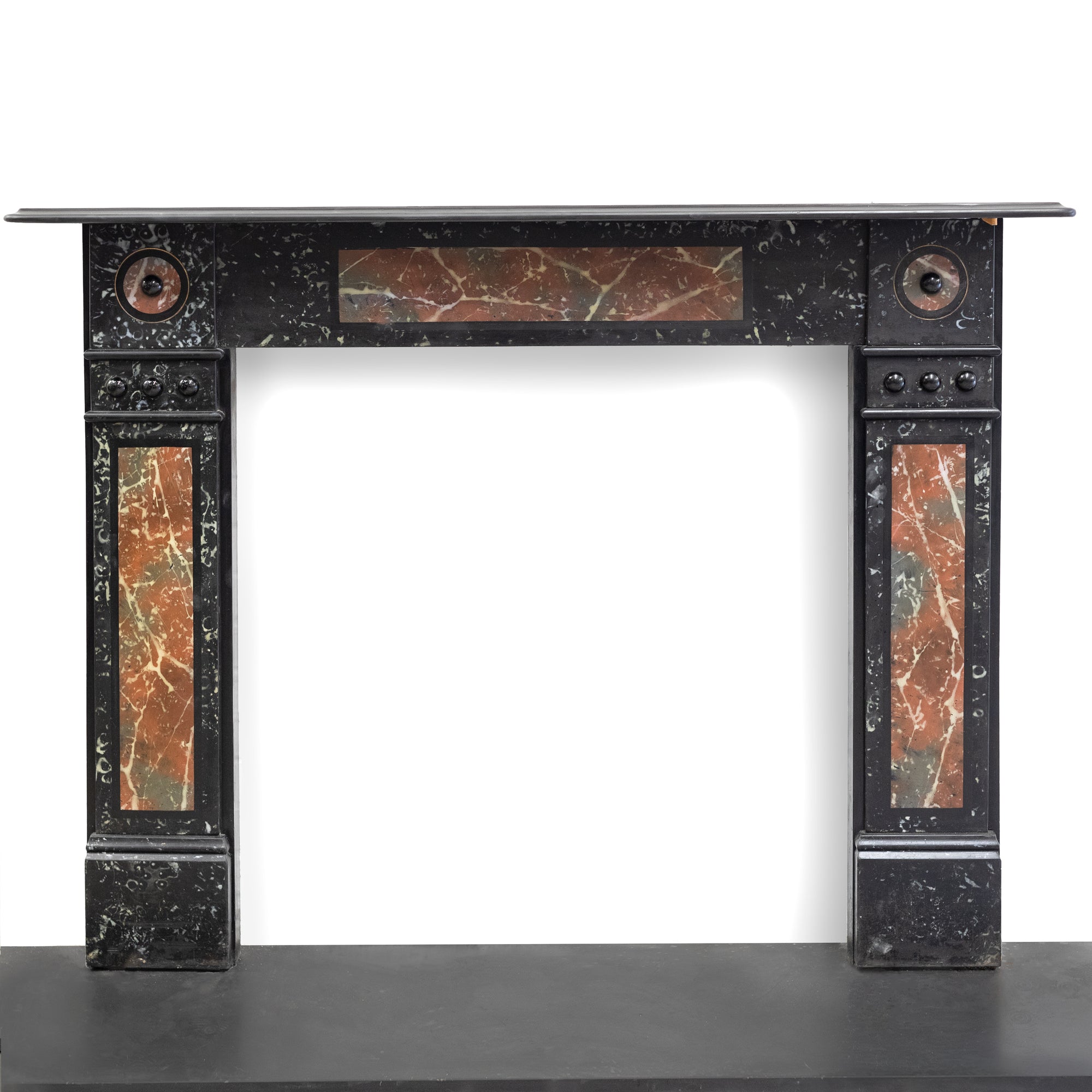 Antique Victorian "Marbelised" Slate Fireplace Surround With Roudels | The Architectural Forum