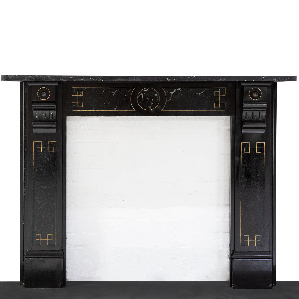 Antique Victorian Marbelised Slate Fireplace with Corbels | The Architectural Forum