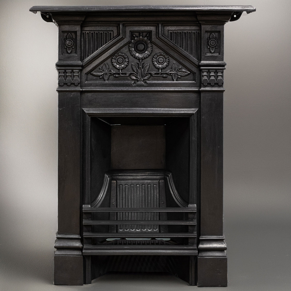 Antique Cast Iron Combination Fireplace With Sunflowers | The Architectural Forum