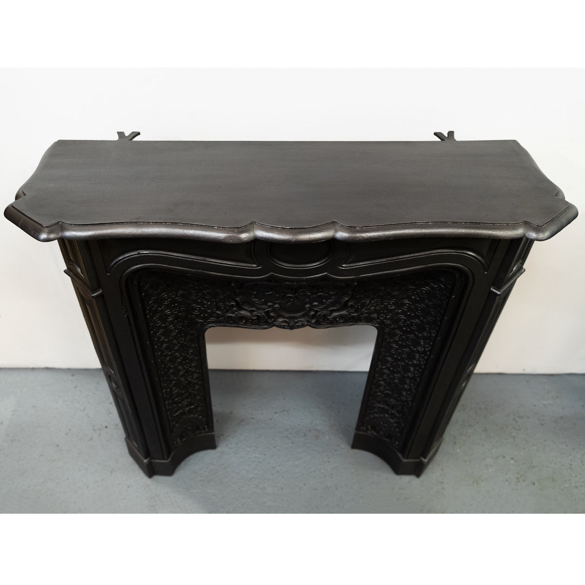 Rare Highly Ornate Antique Cast Iron Fireplace Surround | Pair Available