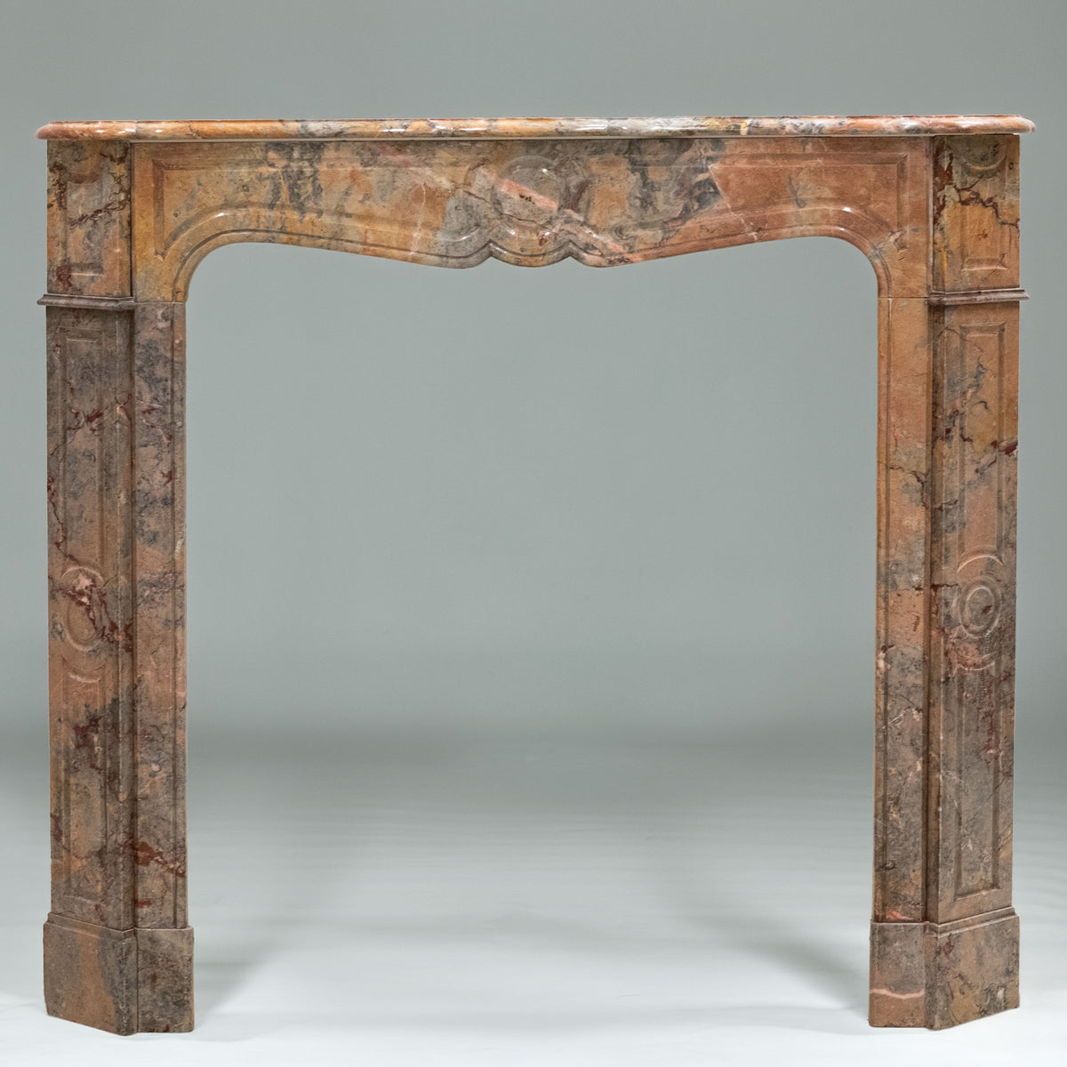 Antique French Style Pompadour Rouge Breche Marble Fireplace | The Architectural Forum