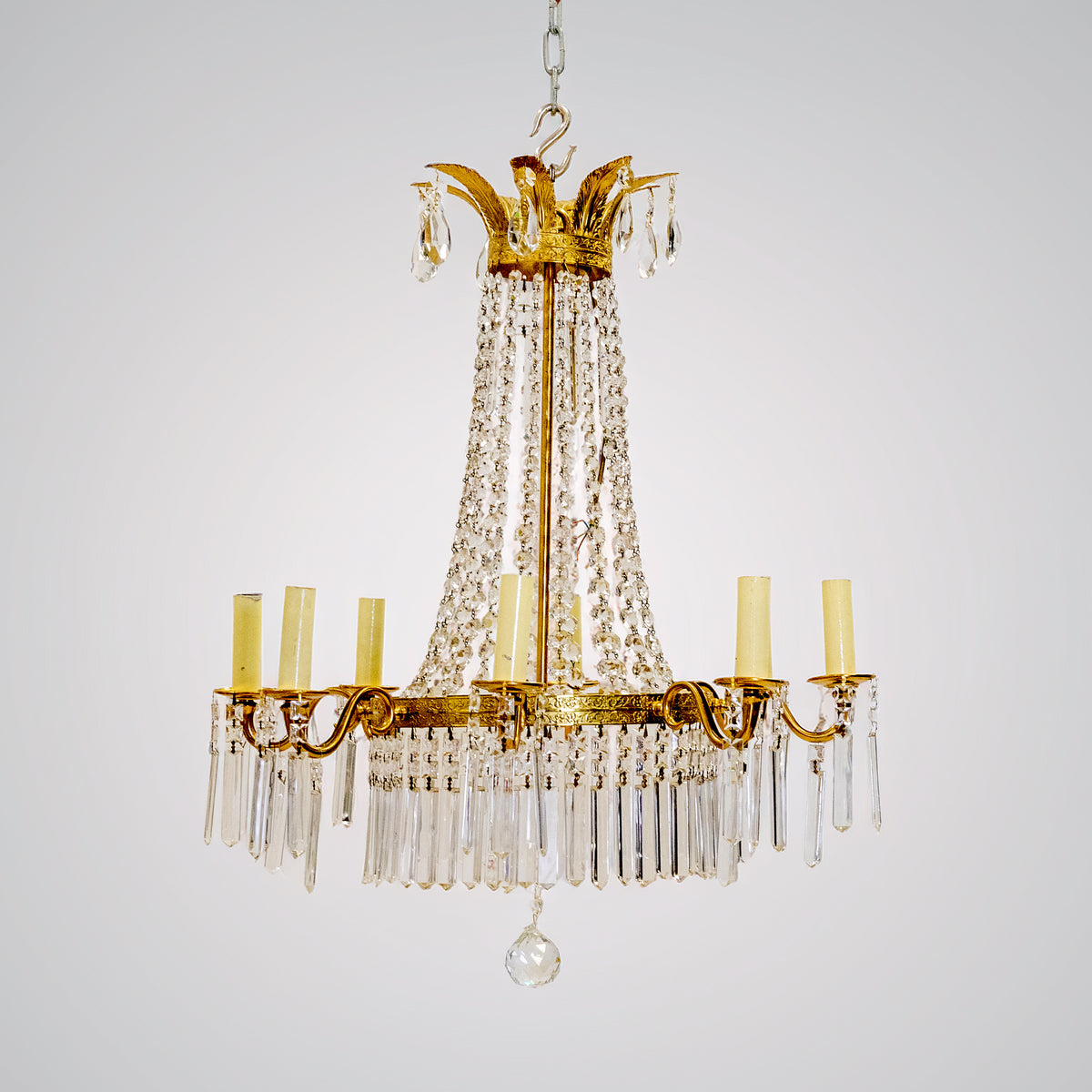 Vintage French 8 Arm Crystal Chandelier | The Architectural Forum