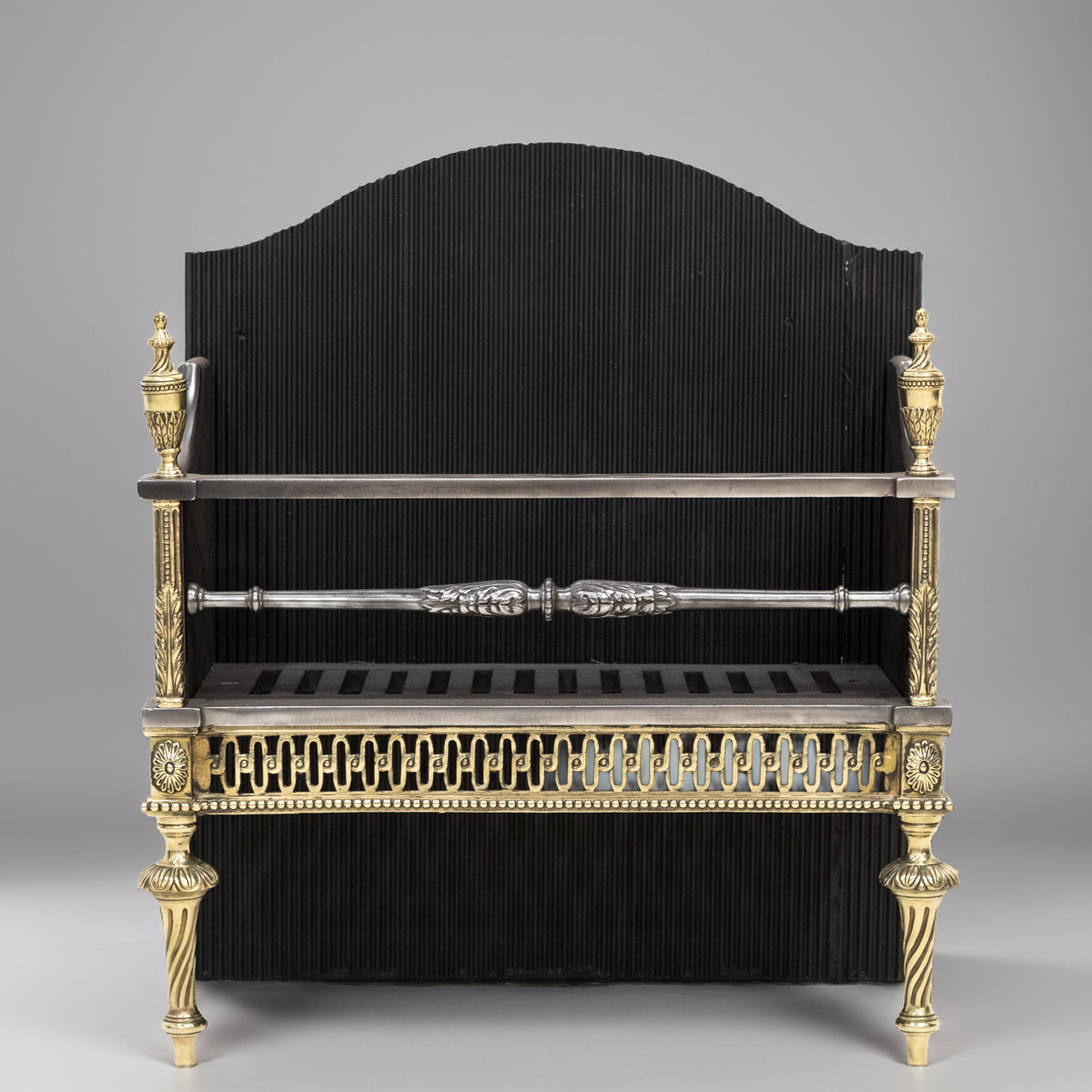 Early 20th Century Regency Style Fire Basket With Brass Finials | Bratt Colbran