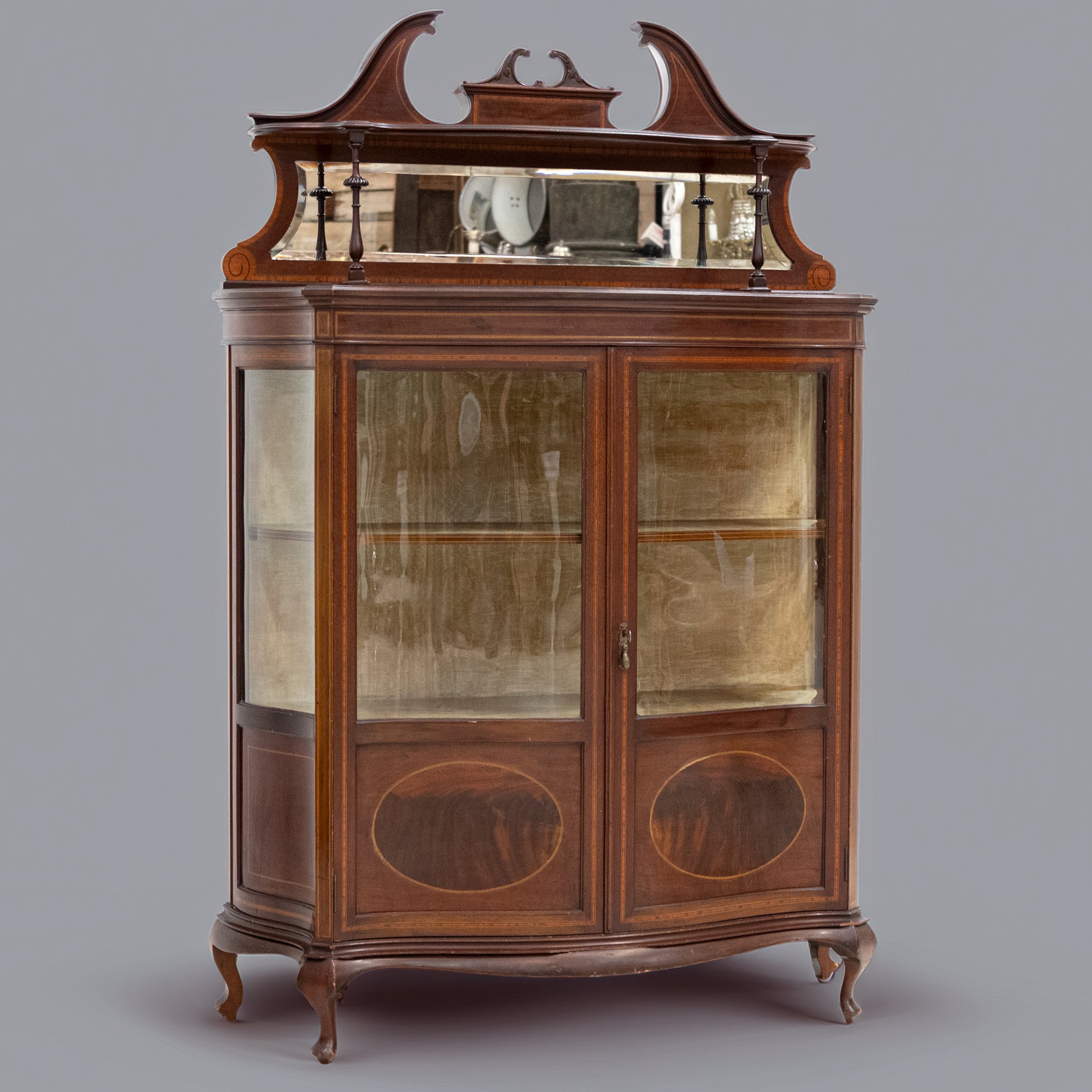 Antique Edwardian Inlaid Mahogany Display Cabinet | The Architectural Forum