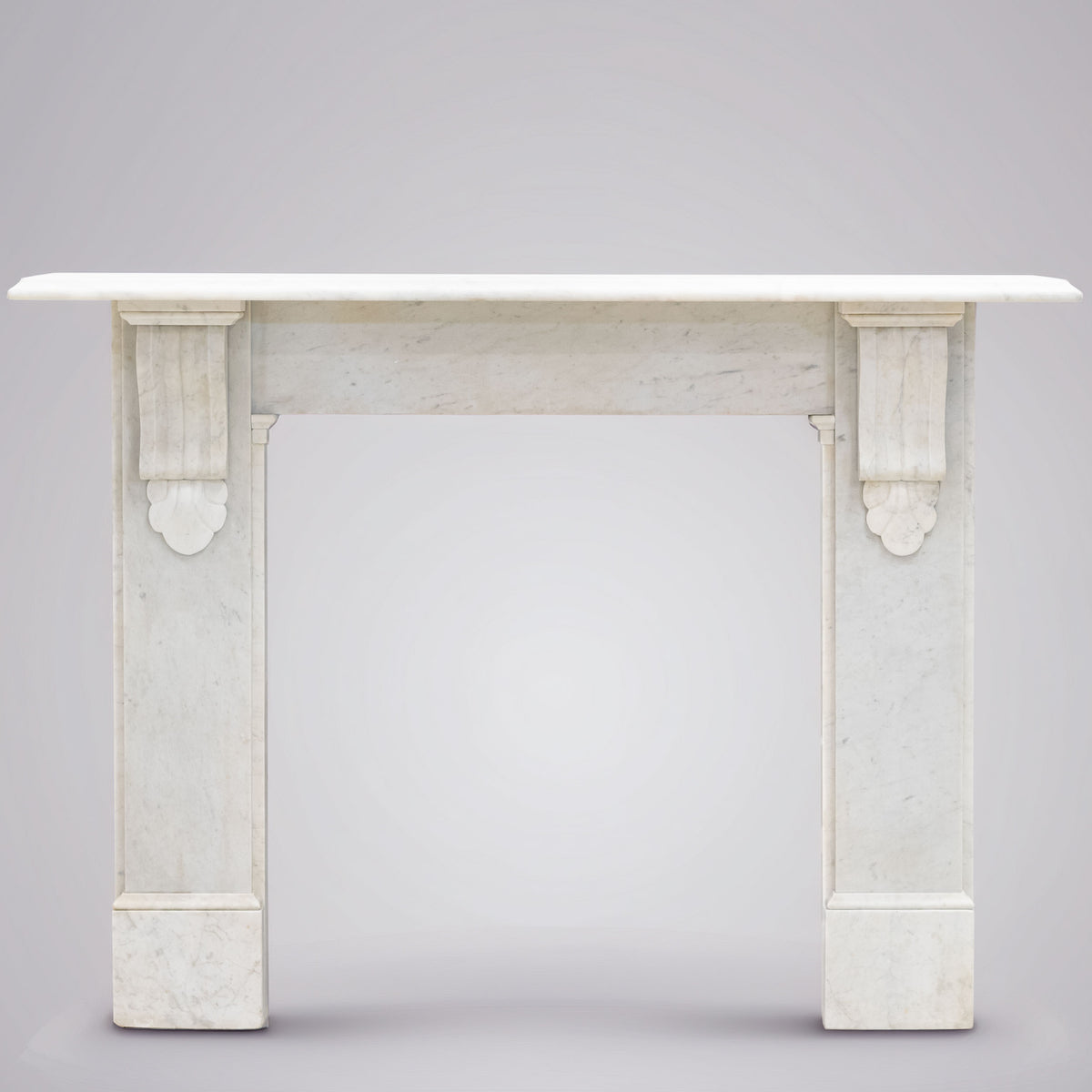 Antique Carrara Marble Fireplace Surround with Corbels