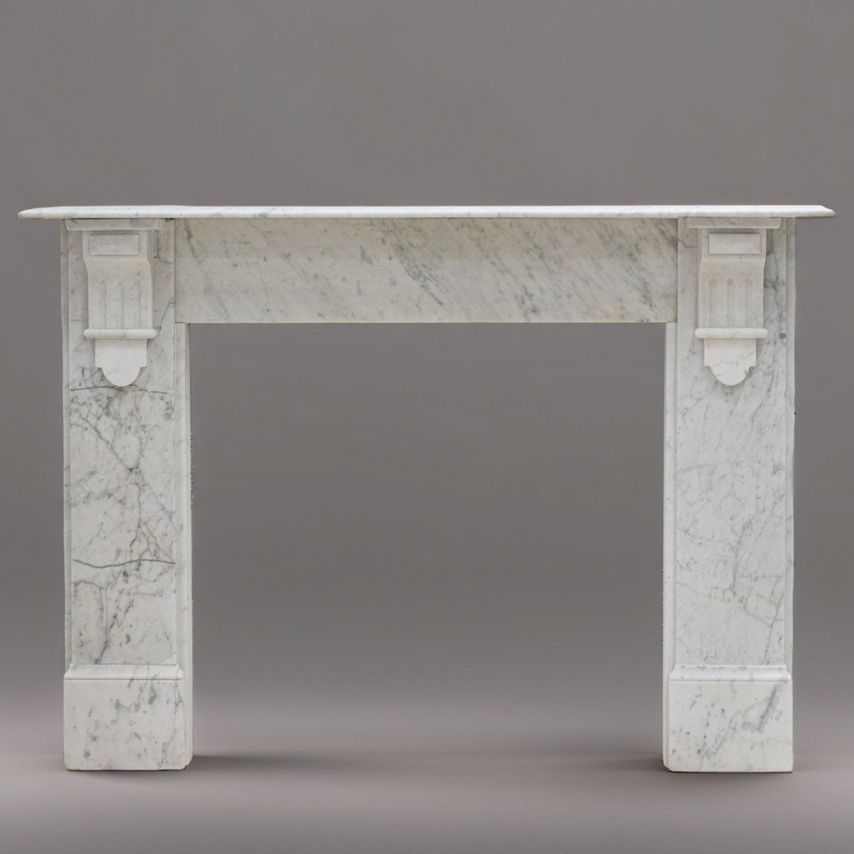Antique Victorian Carrara Marble Fireplace Surround with Corbels | The Architectural Forum