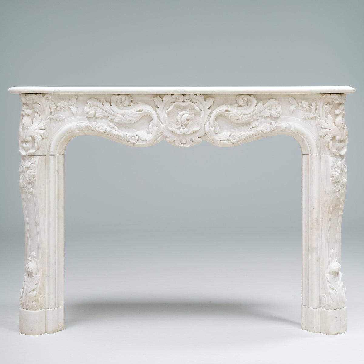 Ornate French Louis Style Statuary Marble Fireplace Surround | The Architectural Forum